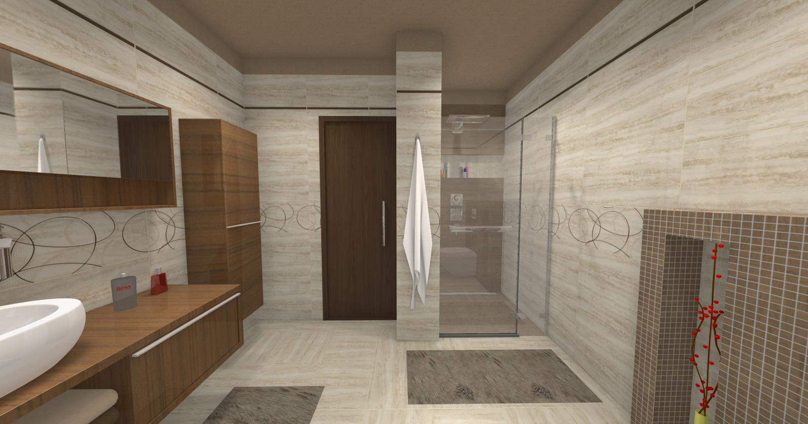 Luxusná elegantná kúpeľňa - hnedá
