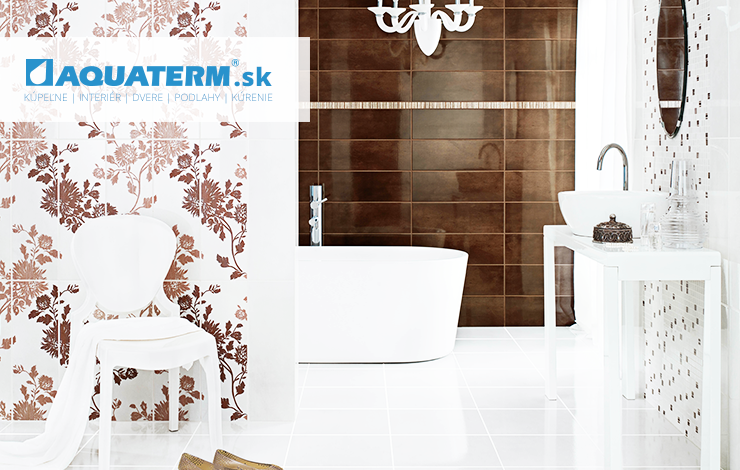 Elegantná čokoládová kúpeľňa s kvetinkami - Aquaterm.sk