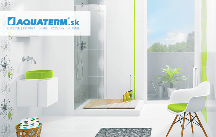 Zeleno-biela svetlá kúpeľňa, priestranná - Aquaterm.sk