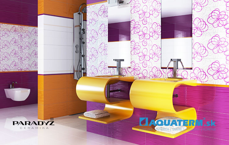 Energická fialovo-ružová a žltá kúpeľňa Vivida | PARADYZ - kúpeľne v jarných farbách - Aquaterm.sk