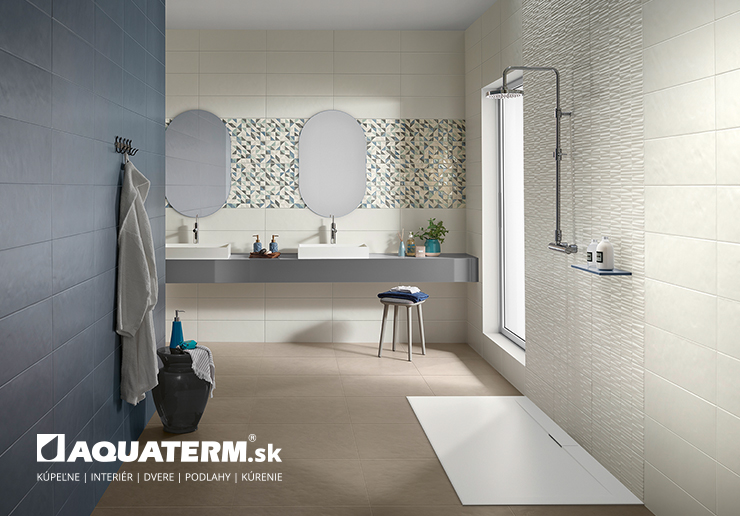Splash modrá kúpeľňa | Lesklý alebo matný povrch - Obklady a dlažby | AQUATERM Kúpeľne, kuchyne, interiér
