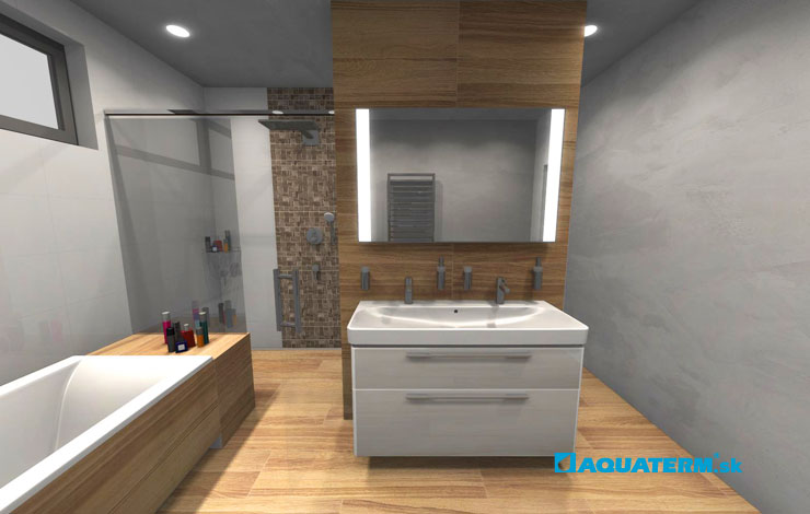 3D návrh - kúpeľňa so sprchou, do ktorej sa zamilujete