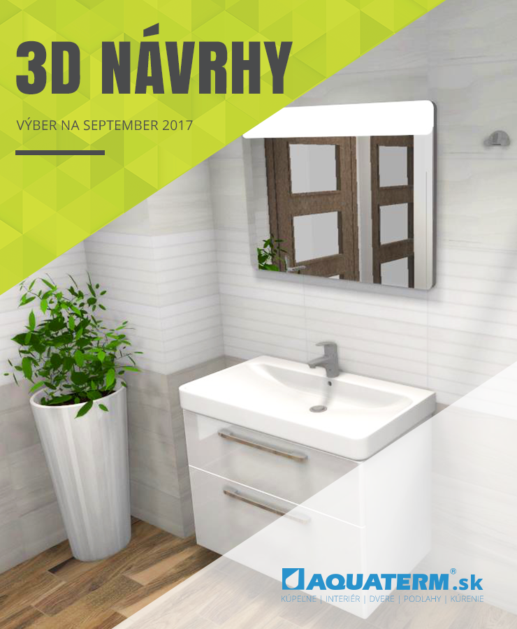 3D návrhy kúpeľní - výber na september 2017