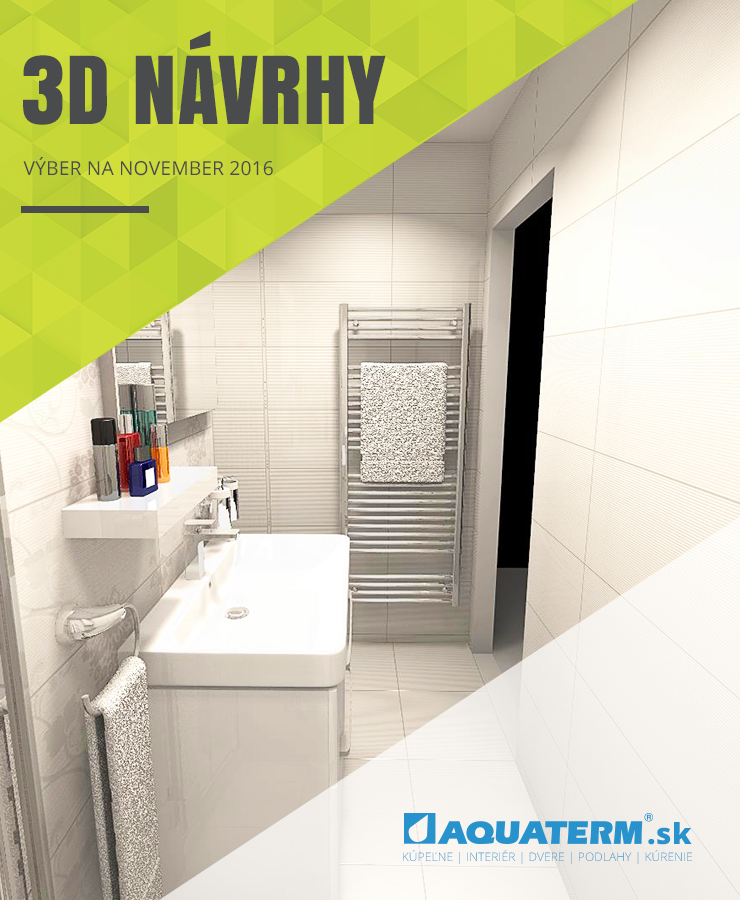 3D návrhy kúpeľní - výber na november 2016