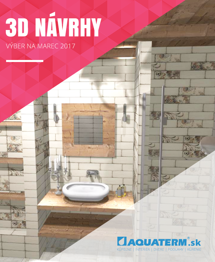 3D návrhy kúpeľní - výber na Marec 2017 - Dekory v kúpeľni