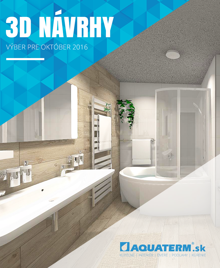 3D návrhy kúpeľní - výber na október 2016
