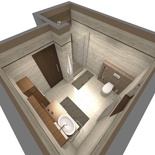 Elegantná luxusná kúpeľňa - hnedá - 3D vizualizácia